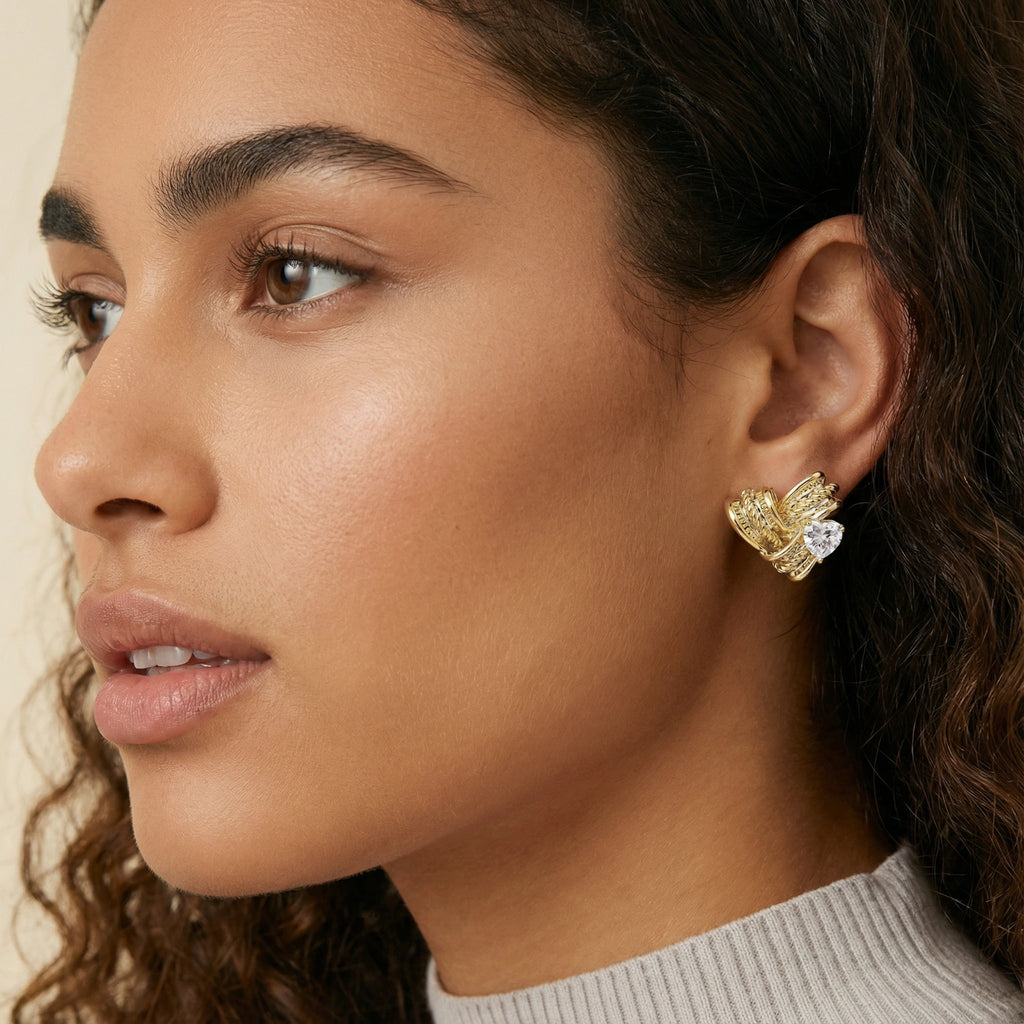 Aurelia Wing Gold Stud Earrings