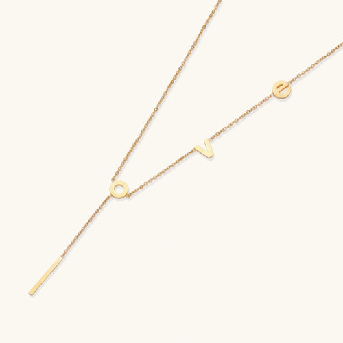 Adeline Love Letter Lariat Necklace
