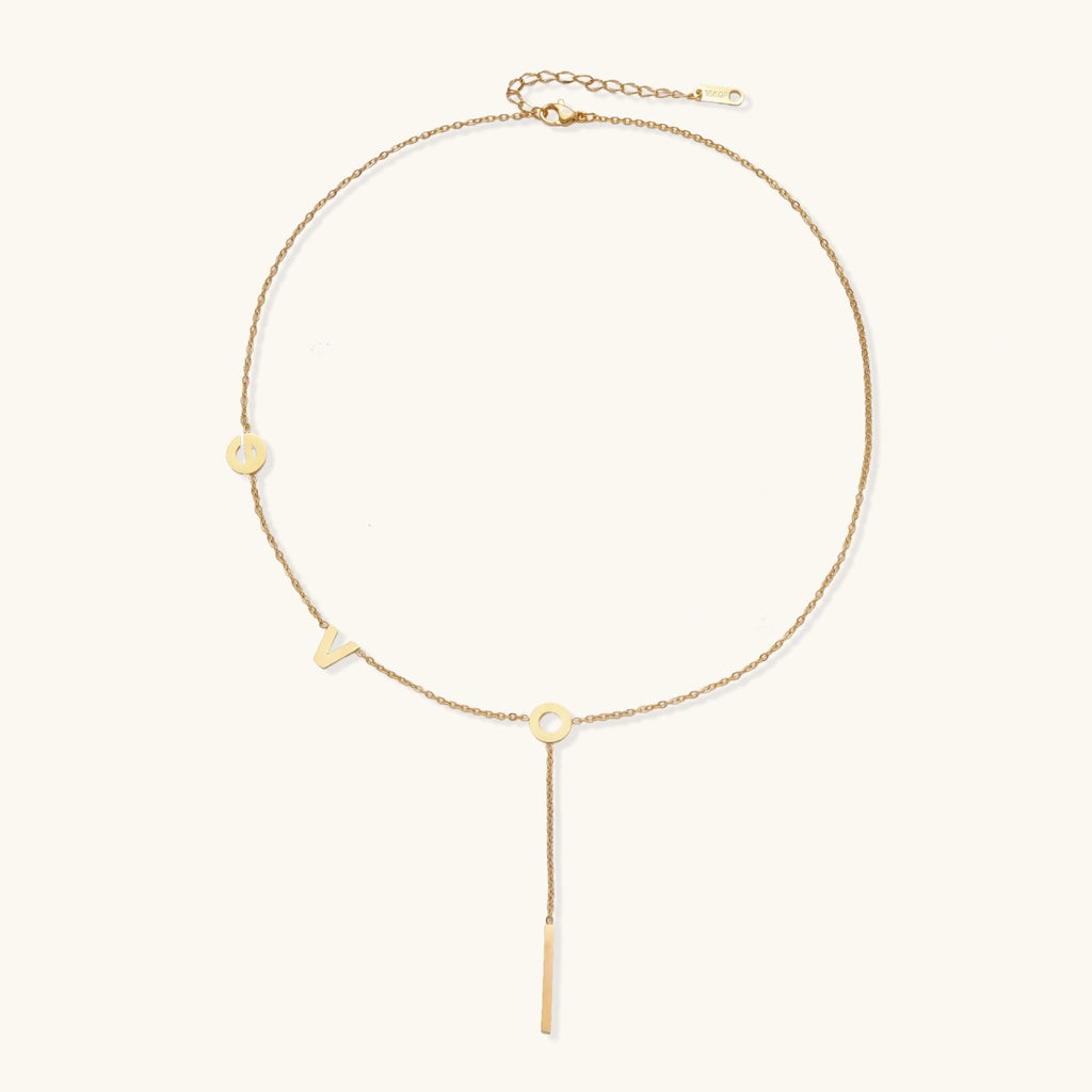 Adeline Love Letter Lariat Necklace