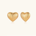Juliette Ribbed Heart Stud Earrings