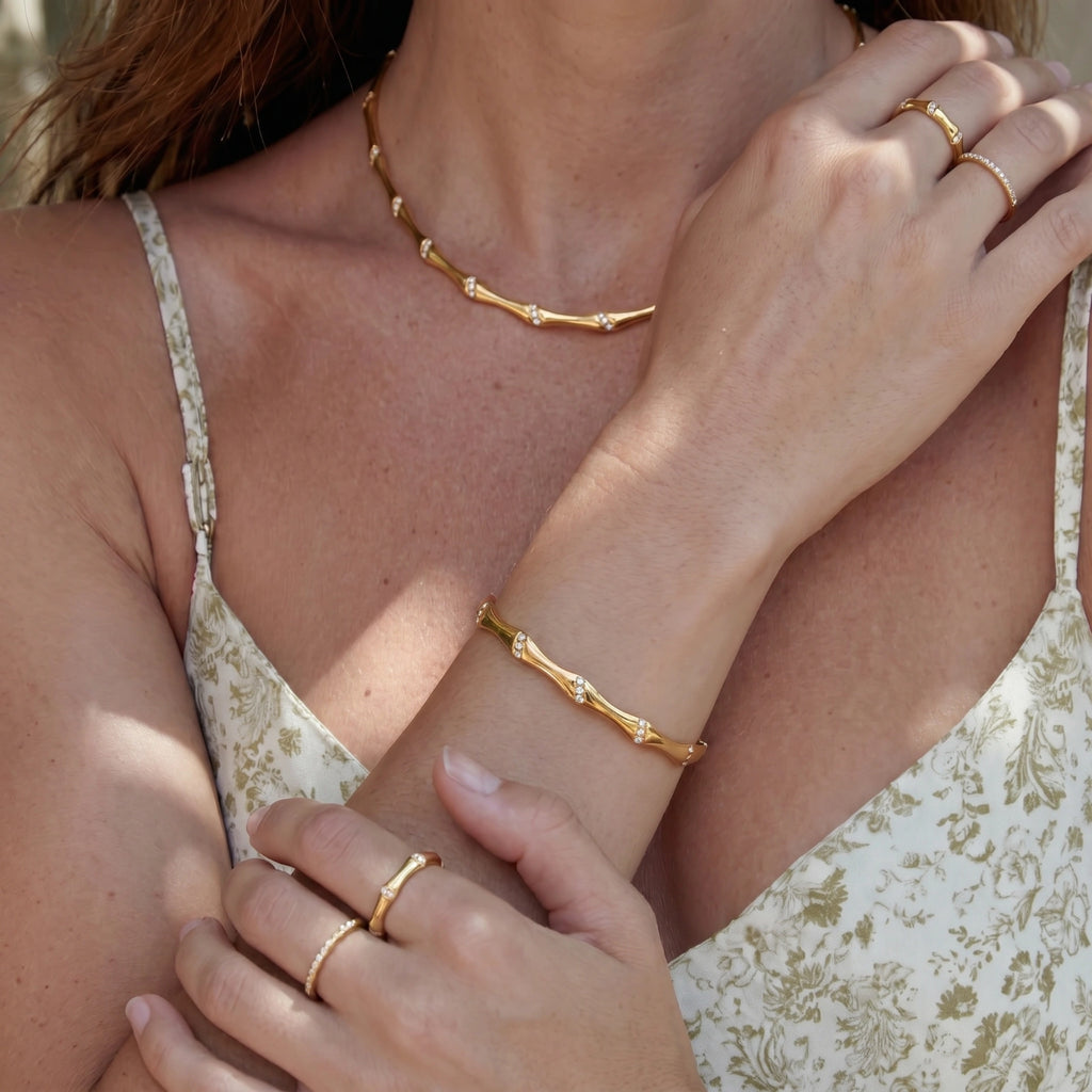 Odette Wave CZ Bangle